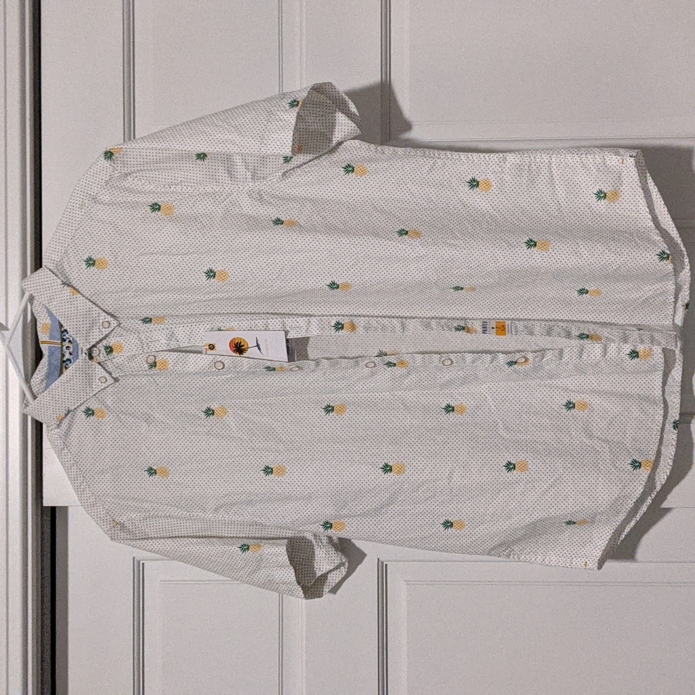 Denim flower men's size XL casual button down shirt